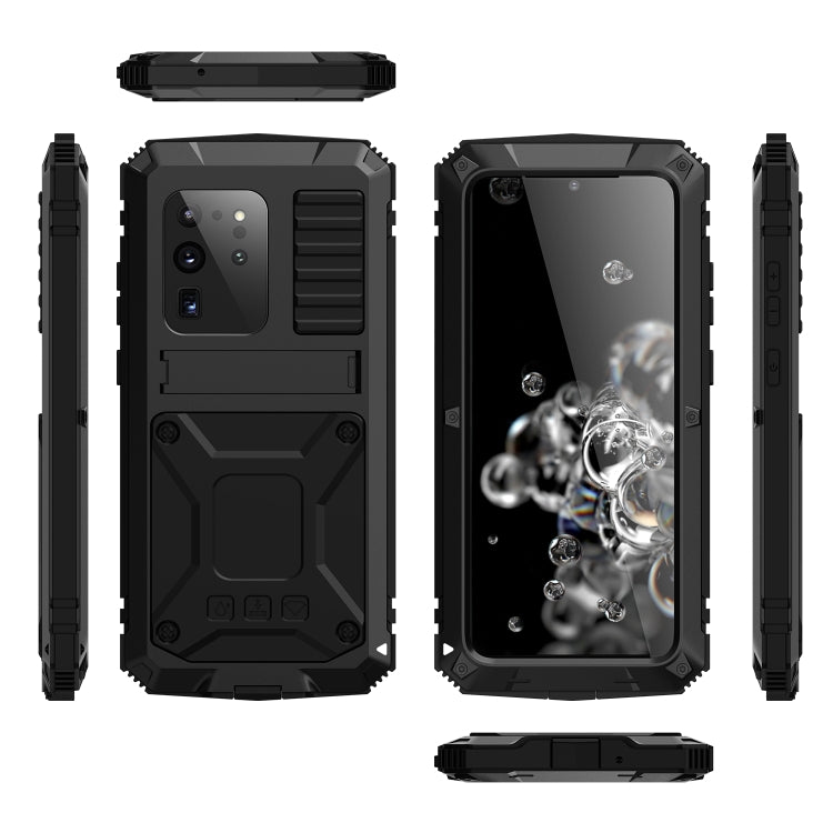 For Samsung Galaxy S20 Plus R-JUST Water-resistant Shockproof Dustproof Metal + Silicone Protective Case(Black) - free shipping - PMC TechLife - Order now!