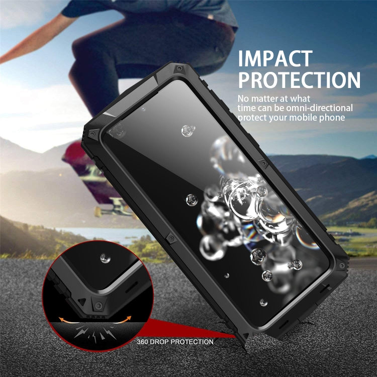 For Samsung Galaxy S20 Plus R-JUST Water-resistant Shockproof Dustproof Metal + Silicone Protective Case(Black) - free shipping - PMC TechLife - Order now!