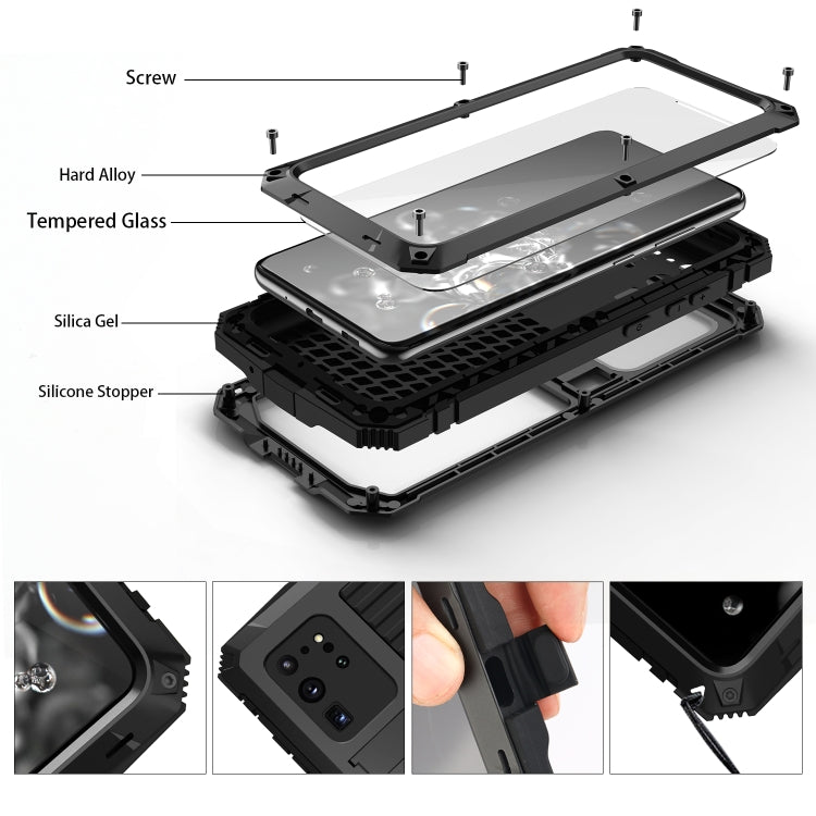 For Samsung Galaxy S20 Plus R-JUST Water-resistant Shockproof Dustproof Metal + Silicone Protective Case(Black) - free shipping - PMC TechLife - Order now!