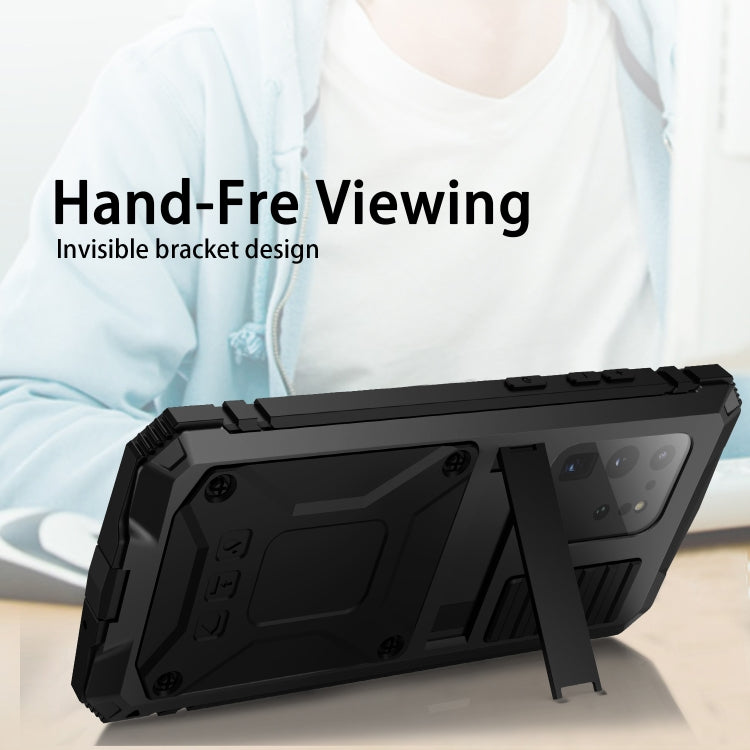 For Samsung Galaxy S20 Ultra R-JUST Waterproof Shockproof Dustproof Metal + Silicone Protective Case(Black) - Galaxy Phone Cases by R-JUST | Online Shopping South Africa | PMC TechLife | Buy Now Pay Later Mobicred