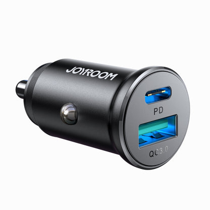 JOYROOM JR-CCN05 30W PD+QC3.0 Mini Metal Car Charger(Black) - Car Charger by JOYROOM | Online Shopping South Africa | PMC Jewellery