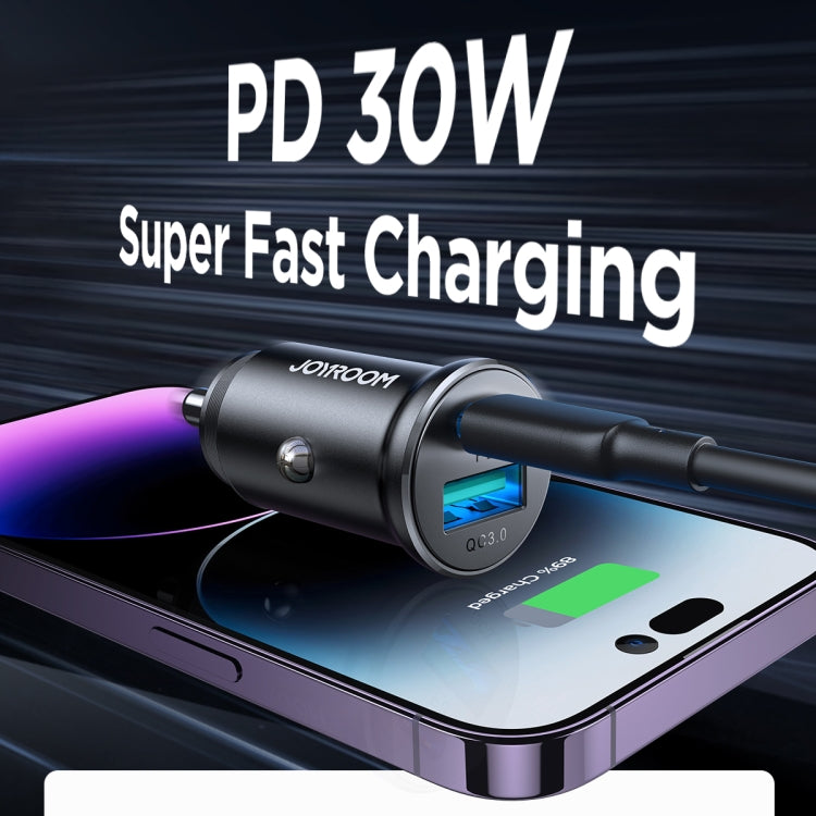 JOYROOM JR-CCN05 30W PD+QC3.0 Mini Metal Car Charger(Black) - Car Charger by JOYROOM | Online Shopping South Africa | PMC Jewellery