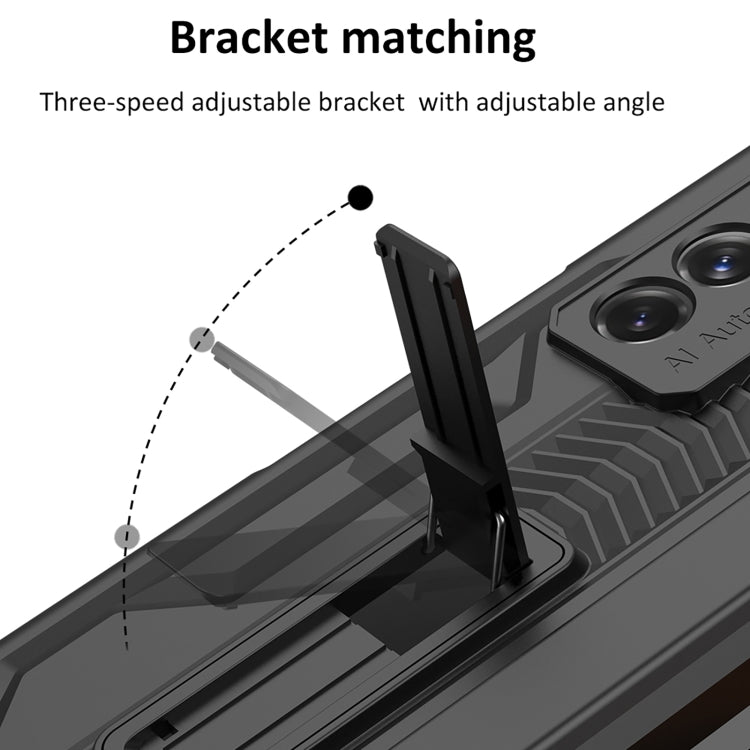 For Samsung Galaxy Z Fold2 GKK Integrated Folding Battle Shell PC Phone Case with Pen Box(Green) - free shipping - PMC TechLife - Order now!