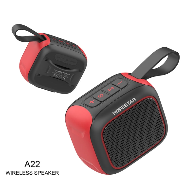 HOPESTAR A22 IPX6 Waterproof Portable Bluetooth Speaker Outdoor Subwoofer(Black Red) - Mini Speaker by HOPESTAR | Online Shopping South Africa | PMC Jewellery