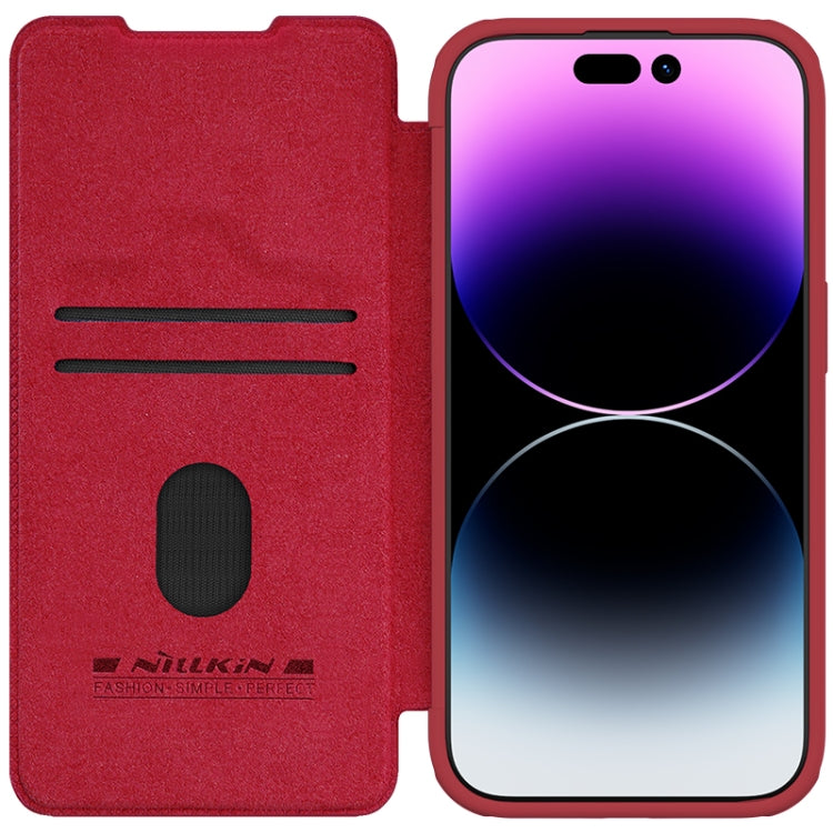 For iPhone 15 Pro Max NILLKIN QIN Series Pro Sliding Camera Cover Design Leather Phone Case(Red) - iPhone 15 Pro Max Cases by NILLKIN | Online Shopping South Africa | PMC Jewellery