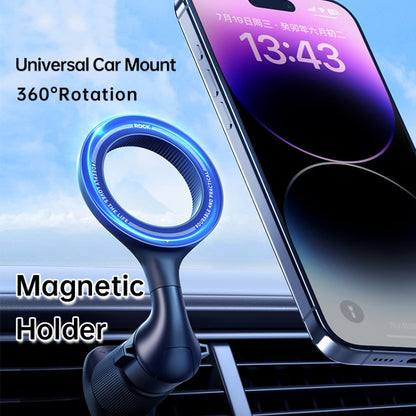 ROCK RPH1000 Car Air Vent Rotating Magnetic Ring Phone Mount(Black) - Car Holders by ROCK | Online Shopping South Africa | PMC Jewellery