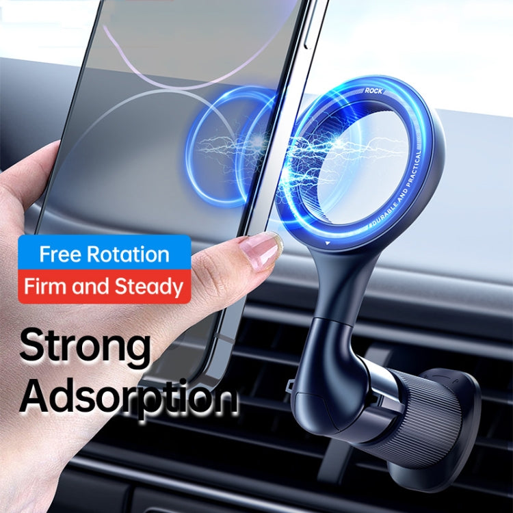 ROCK RPH1000 Car Air Vent Rotating Magnetic Ring Phone Mount(Black) - Car Holders by ROCK | Online Shopping South Africa | PMC Jewellery