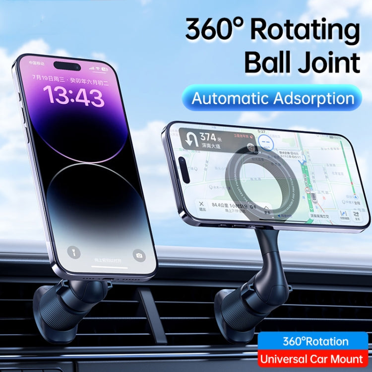 ROCK RPH1000 Car Air Vent Rotating Magnetic Ring Phone Mount(Black) - Car Holders by ROCK | Online Shopping South Africa | PMC Jewellery