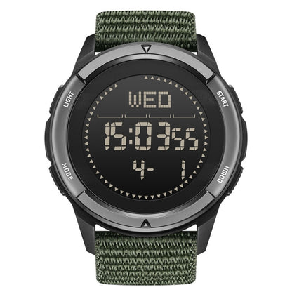 NORTH EDGE ALPS Outdoor Waterproof Men Carbon Fiber Digital Nylon Strap Smart Sports Watch(Army Green) - Sport Watches by NORTH EDGE | Online Shopping South Africa | PMC Jewellery | Buy Now Pay Later Mobicred