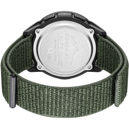 NORTH EDGE ALPS Outdoor Waterproof Men Carbon Fiber Digital Nylon Strap Smart Sports Watch(Army Green) - Sport Watches by NORTH EDGE | Online Shopping South Africa | PMC Jewellery | Buy Now Pay Later Mobicred