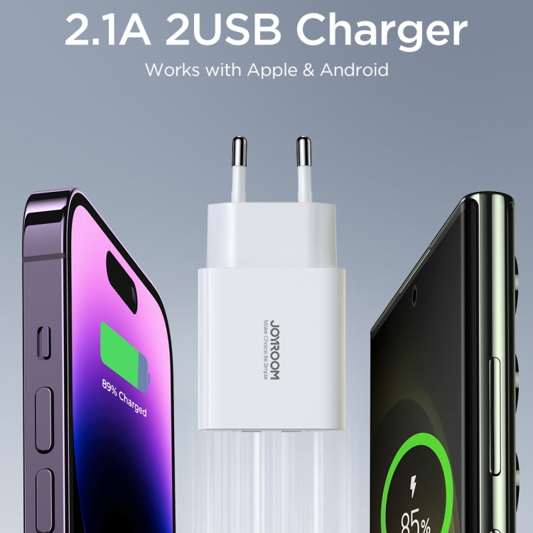JOYROOM JR-TCN04 2.1A Dual USB Charger, Specification:EU Plug - USB Charger by JOYROOM | Online Shopping South Africa | PMC Jewellery