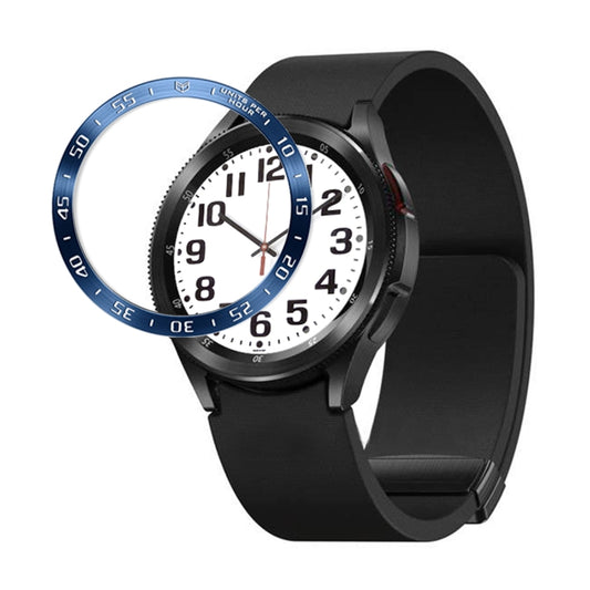 For Samsung Galaxy Watch6 Classic 43mm A Style Smart Watch Steel Ring Protective Frame(Blue) - Watch Cases by PMC Jewellery | Online Shopping South Africa | PMC Jewellery