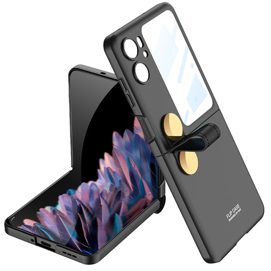 For OPPO Find N2 Flip GKK Integrated Ultrathin with Rotating Cortical Belt Phone Case(Black) - Find N2 Flip Cases by GKK | Online Shopping South Africa | PMC Jewellery