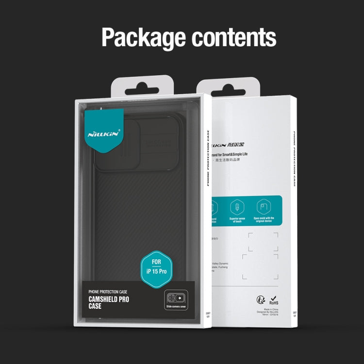 For iPhone 15 Pro NILLKIN CamShield Pro PC Phone Case(Blue) - iPhone 15 Pro Cases by NILLKIN | Online Shopping South Africa | PMC TechLife