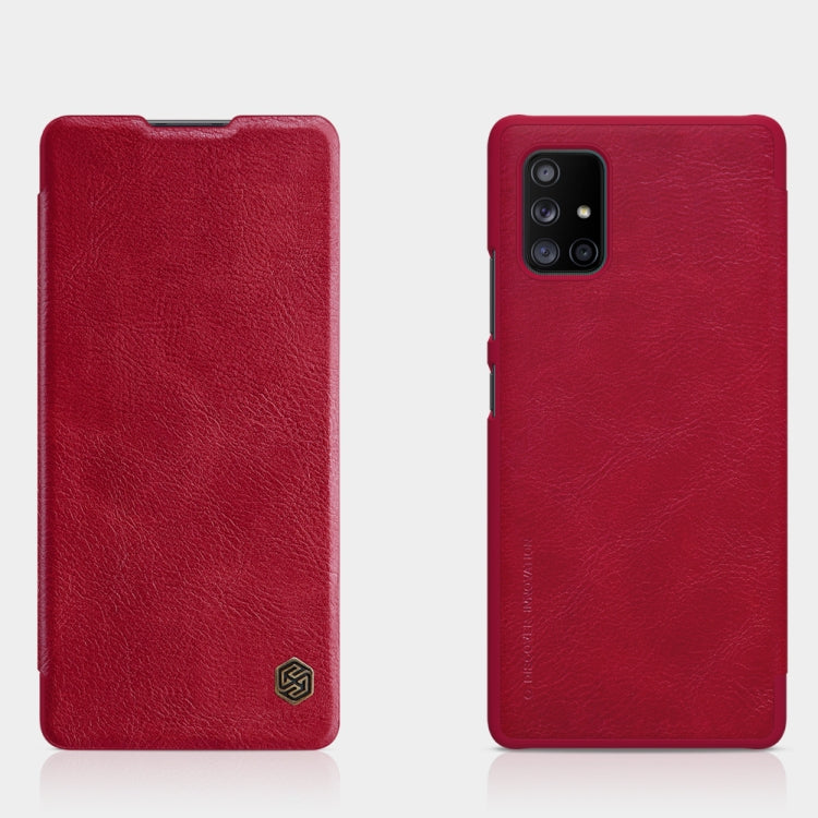 For Samsung Galaxy A71 5G NILLKIN QIN Series Crazy Horse Texture Horizontal Flip Leather Case with Card Slot(Red) - Galaxy Phone Cases by NILLKIN | Online Shopping South Africa | PMC Jewellery