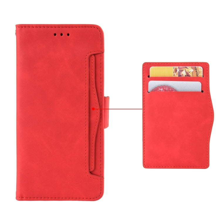 For iPhone 15 Skin Feel Calf Texture Card Slots Leather Phone Case(Red) - iPhone 15 Cases by PMC TechLife | Online Shopping South Africa | PMC TechLife | Buy Now Pay Later Mobicred