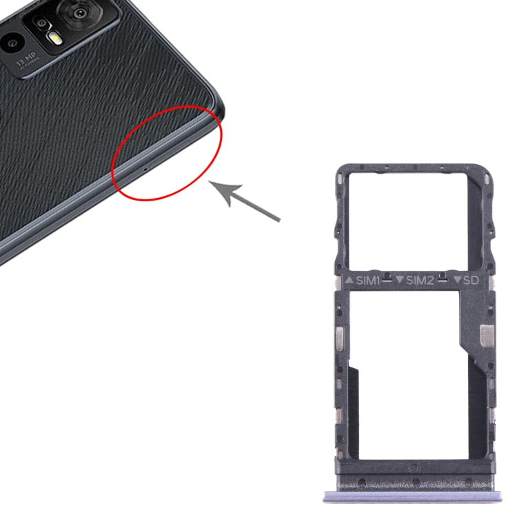 For TCL 40 SE Original SIM + Micro SD Card Tray(Purple) - For TCL by PMC TechLife | Online Shopping South Africa | PMC TechLife