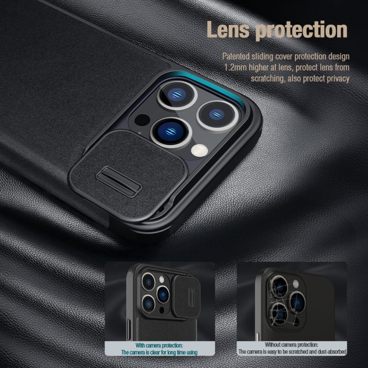 For iPhone 15 Pro NILLKIN QIN Series Pro Fabric Textured Leather Phone Case(Blue) - iPhone 15 Pro Max Cases by NILLKIN | Online Shopping South Africa | PMC TechLife | Buy Now Pay Later Mobicred