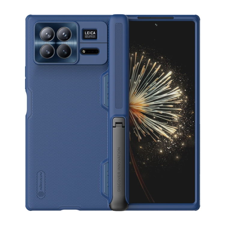 For Xiaomi Mix Fold 3 NILLKIN Frosted Fold PC + TPU Phone Case with Holder(Blue) - Mix Fold 3 Cases by NILLKIN | Online Shopping South Africa | PMC Jewellery