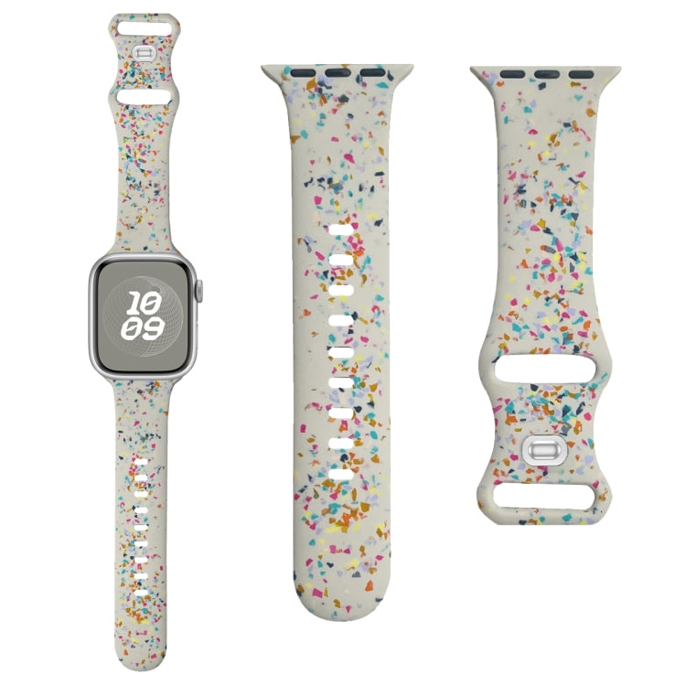 For Apple Watch Serie 4 44mm Floral Silicone Watch Band(Starlight) - Watch Bands by PMC TechLife | Online Shopping South Africa | PMC TechLife