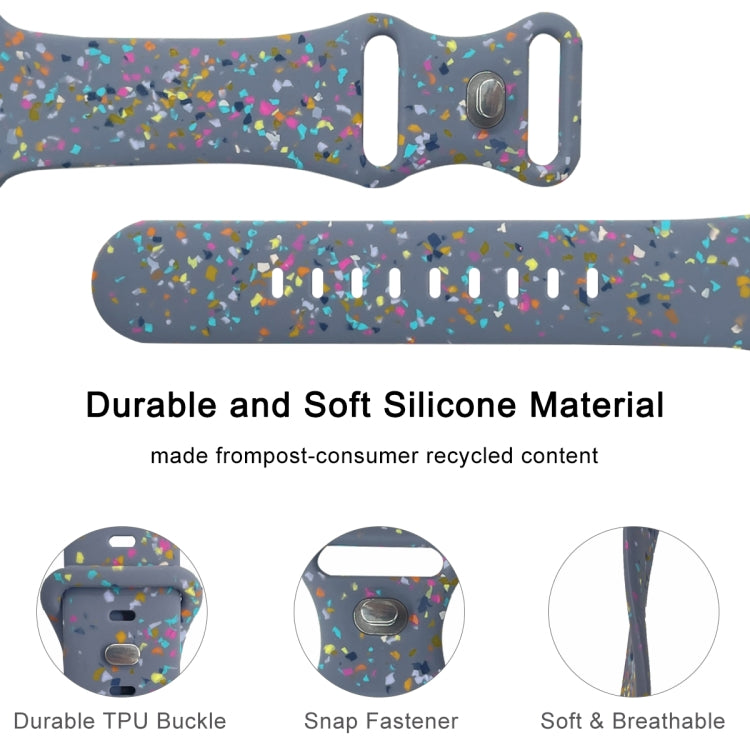 For Apple Watch 38mm Floral Silicone Watch Band(Grey) - Watch Bands by PMC TechLife | Online Shopping South Africa | PMC TechLife