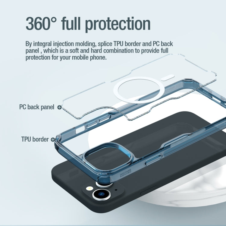 For iPhone 15 Plus NILLKIN Ultra Clear Magsafe PC + TPU Phone Case(Blue) - iPhone 15 Plus Cases by NILLKIN | Online Shopping South Africa | PMC TechLife | Buy Now Pay Later Mobicred