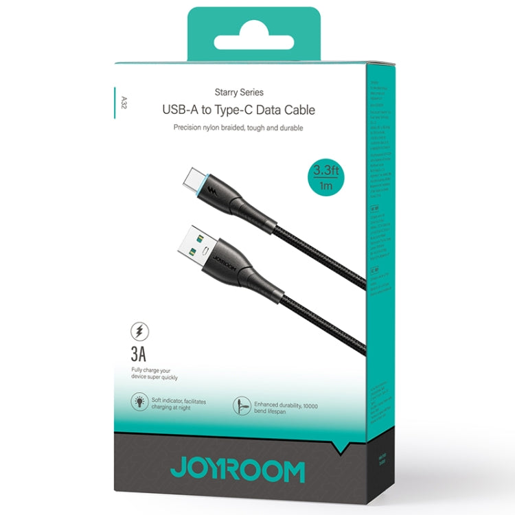 JOYROOM SA32-AC3 Starry Series 3A USB to USB-C / Type-C Fast Charging Data Cable, Length:1m(Black) - USB-C & Type-C Cable by JOYROOM | Online Shopping South Africa | PMC Jewellery