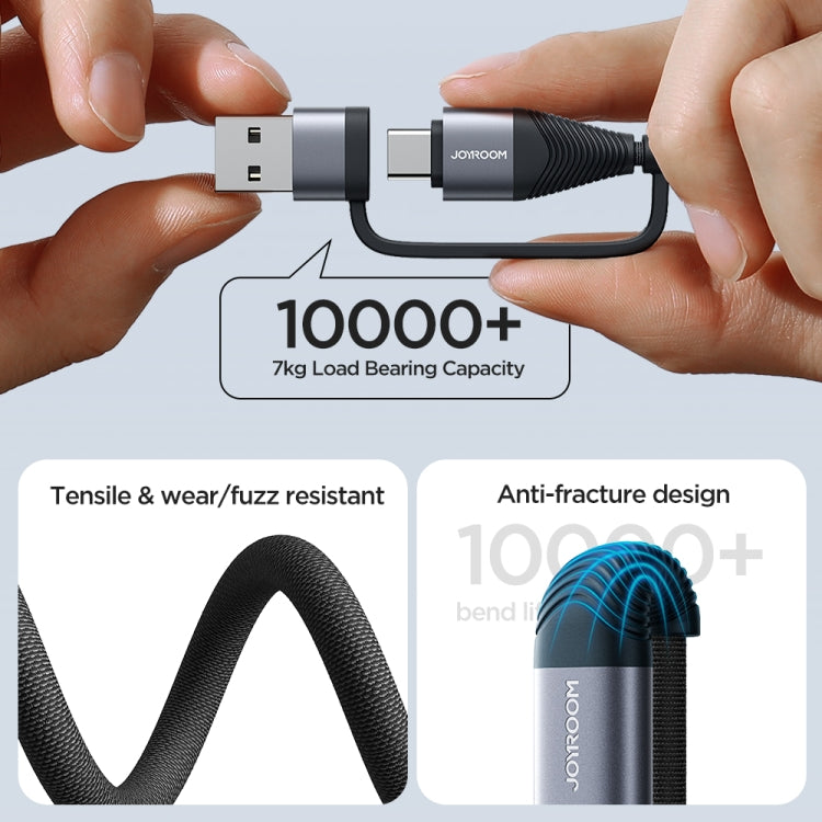 JOYROOM SA37-2T2 60W Multi-Function Series 4 in 1 Fast Charging Data Cable, Length:1.2m(Black) - free shipping - PMC TechLife - Order now!