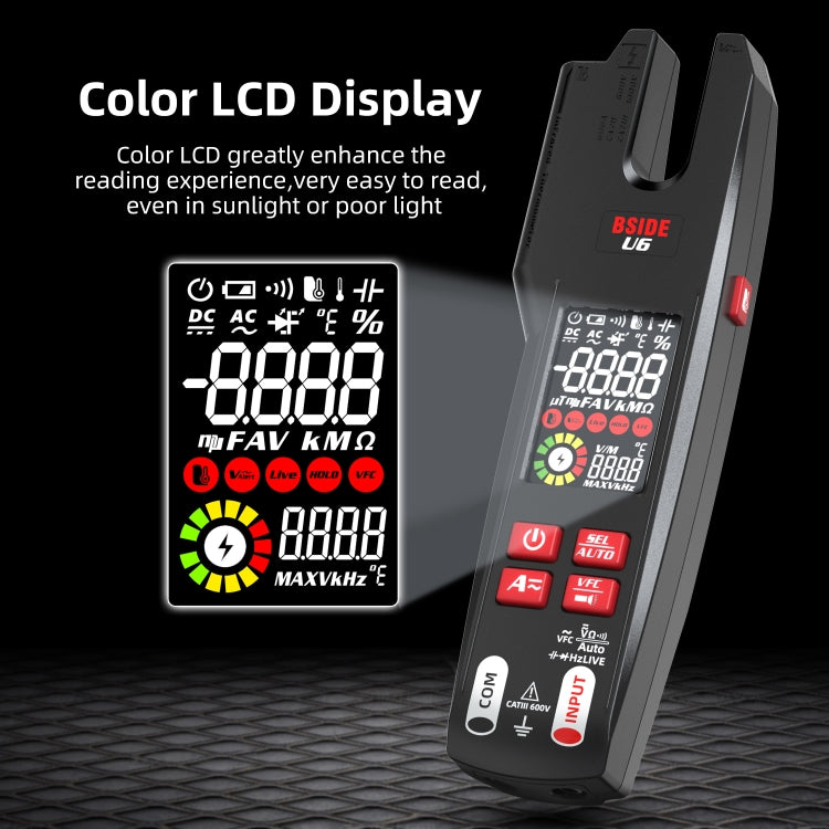 BSIDE U6 AC/DC Clamp-on Infrared Temperature Measurement Multimeter - free shipping - PMC TechLife - Order now!