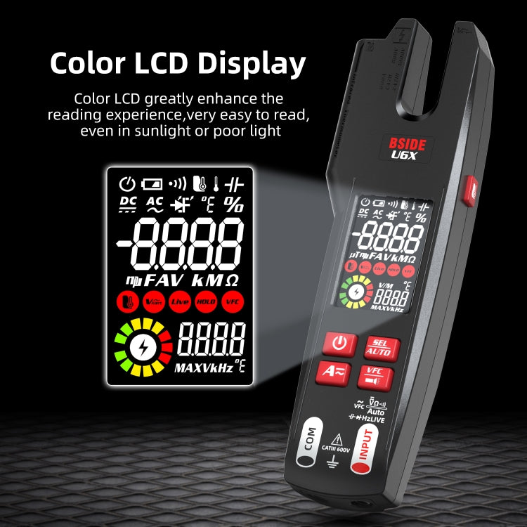 BSIDE U6X AC/DC Clamp-on Infrared Temperature Measurement Multimeter - free shipping - PMC TechLife - Order now!