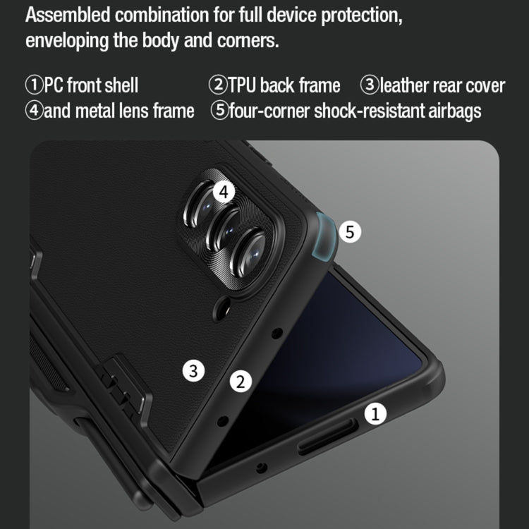 For Samsung Galaxy Z Fold5 NILLKIN CamShield Fold Series PC + TPU Phone Case with Pen Slot(Green) - Galaxy Z Fold5 Cases by NILLKIN | Online Shopping South Africa | PMC Jewellery