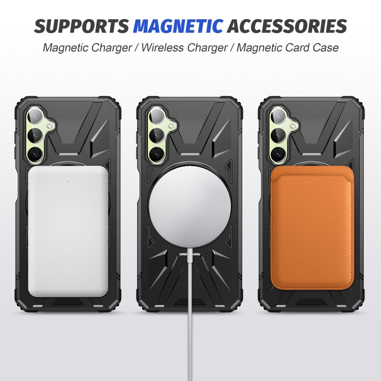 For Samsung Galaxy A14 4G/5G MagSafe Magnetic Shockproof Phone Case with Ring Holder(Black) - Galaxy Phone Cases by PMC Jewellery | Online Shopping South Africa | PMC Jewellery