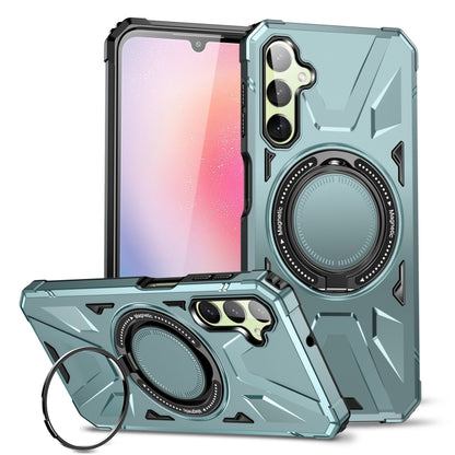 For Samsung Galaxy A24 4G/A25 5G MagSafe Magnetic Shockproof Phone Case with Ring Holder(Green) - Galaxy Phone Cases by PMC Jewellery | Online Shopping South Africa | PMC Jewellery