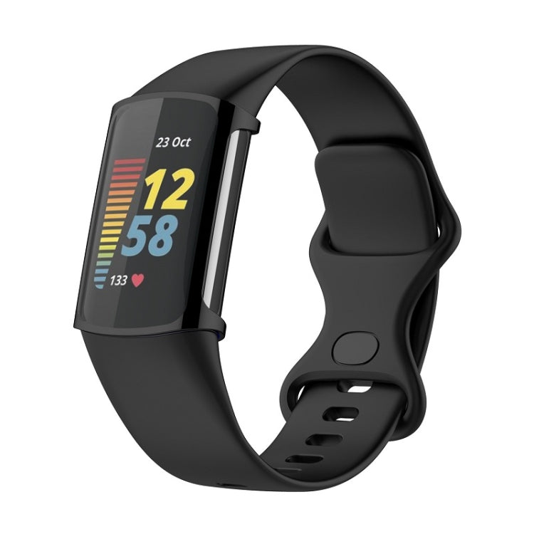 For Fitbit Charge 6 / 5 Full Coverage TPU Electroplated Watch Protective Case(Black) - Watch Cases by PMC Jewellery | Online Shopping South Africa | PMC Jewellery