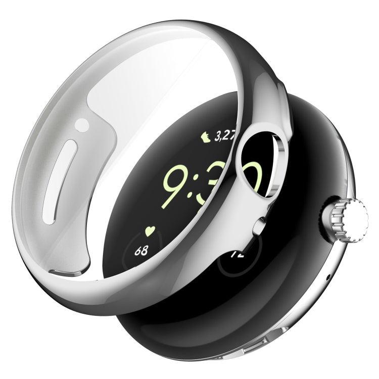 For Google Pixel Watch 2 Full Coverage TPU Electroplated Watch Protective Case(Silver) - Watch Cases by PMC TechLife | Online Shopping South Africa | PMC TechLife
