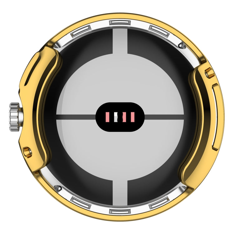 For Google Pixel Watch 2 Full Coverage TPU Electroplated Watch Protective Case(Gold) - Watch Cases by PMC TechLife | Online Shopping South Africa | PMC TechLife