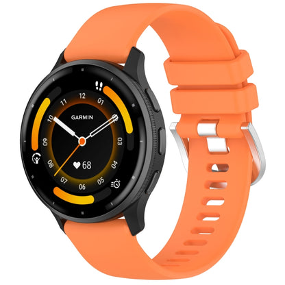 For Garmin Venu 3 Liquid Glossy Silver Buckle Silicone Watch Band(Orange) - Watch Bands by PMC Jewellery | Online Shopping South Africa | PMC Jewellery