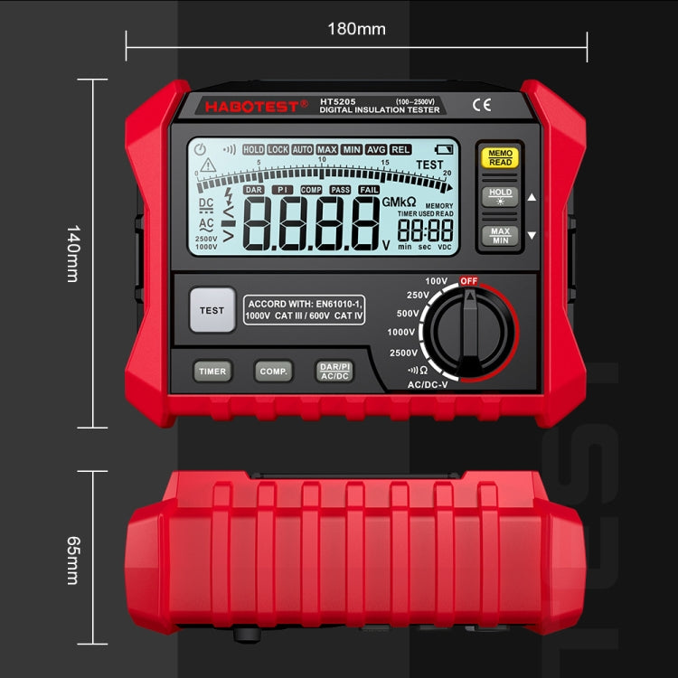 HABOTEST HT5205 Insulation Resistor Tester - Battery & Resistance Tester by HABOTEST | Online Shopping South Africa | PMC Jewellery | Buy Now Pay Later Mobicred