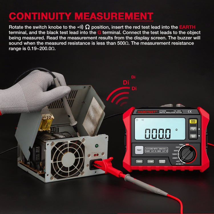 HABOTEST HT5205 Insulation Resistor Tester - Battery & Resistance Tester by HABOTEST | Online Shopping South Africa | PMC Jewellery | Buy Now Pay Later Mobicred