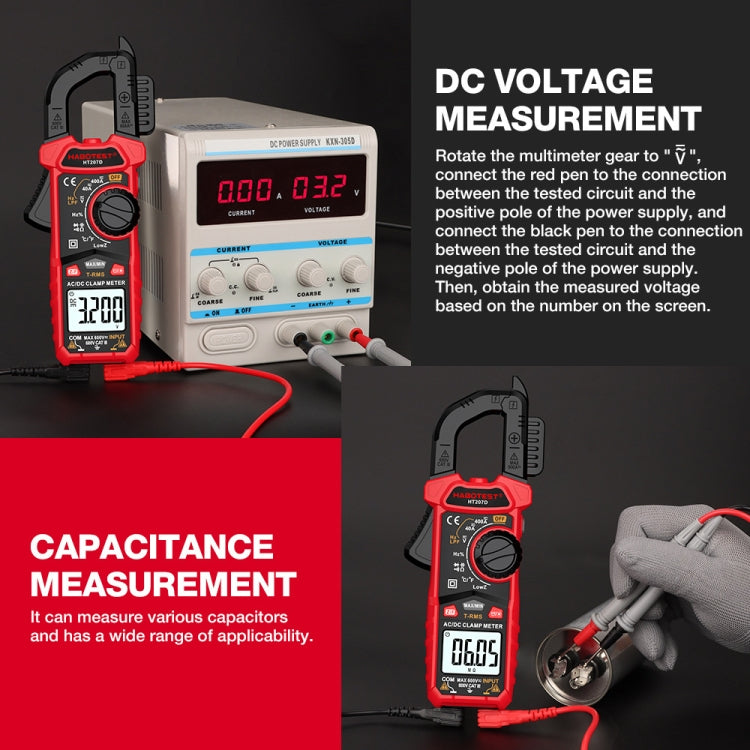 HABOTEST HT207D Multifunctional Digital Clamp Multimeter - free shipping - PMC TechLife - Order now!