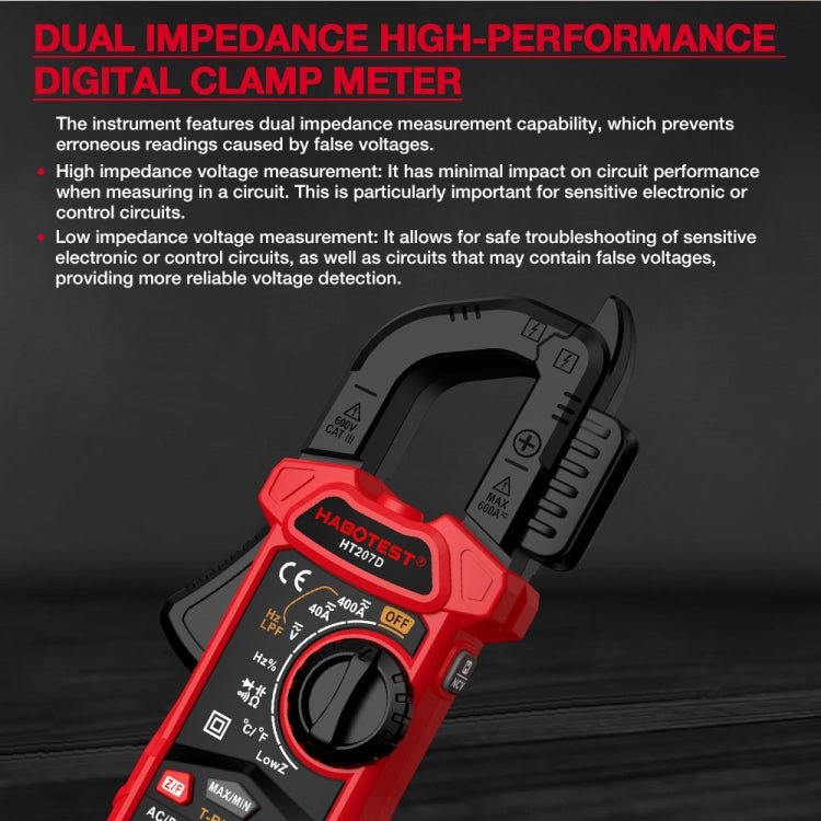 HABOTEST HT207D Multifunctional Digital Clamp Multimeter - free shipping - PMC TechLife - Order now!