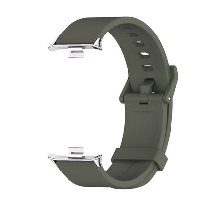 For Xiaomi Mi Band 8 Pro Mijobs Silicone Breathable Watch Band(Khaki Green+Silver) - Watch Bands by MIJOBS | Online Shopping South Africa | PMC Jewellery