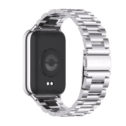 For Xiaomi Mi Band 8 Pro Mijobs Three-Bead Stainless Steel Watch Band(Silver) - Watch Bands by MIJOBS | Online Shopping South Africa | PMC Jewellery