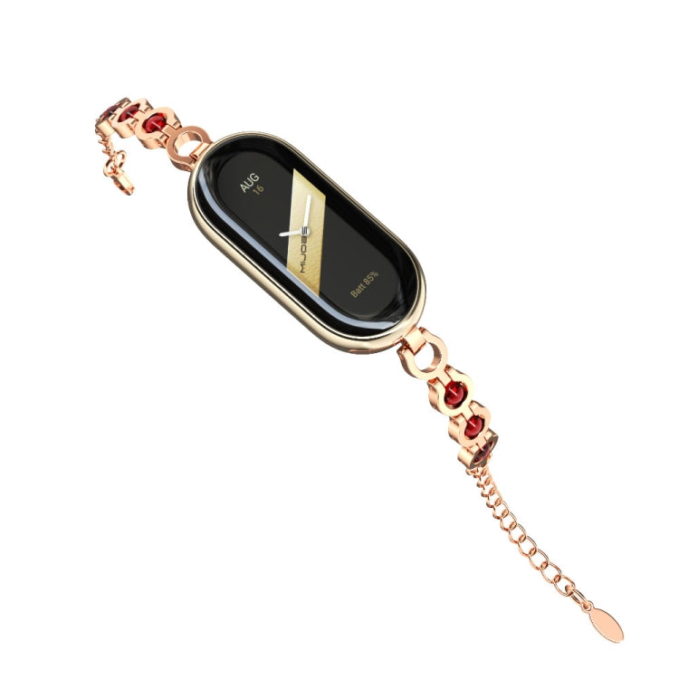 For Xiaomi Mi Band 8 Mijobs Mermaid Beauty Bracelet Watch Band(Rose Gold Red) - Watch Bands by MIJOBS | Online Shopping South Africa | PMC Jewellery