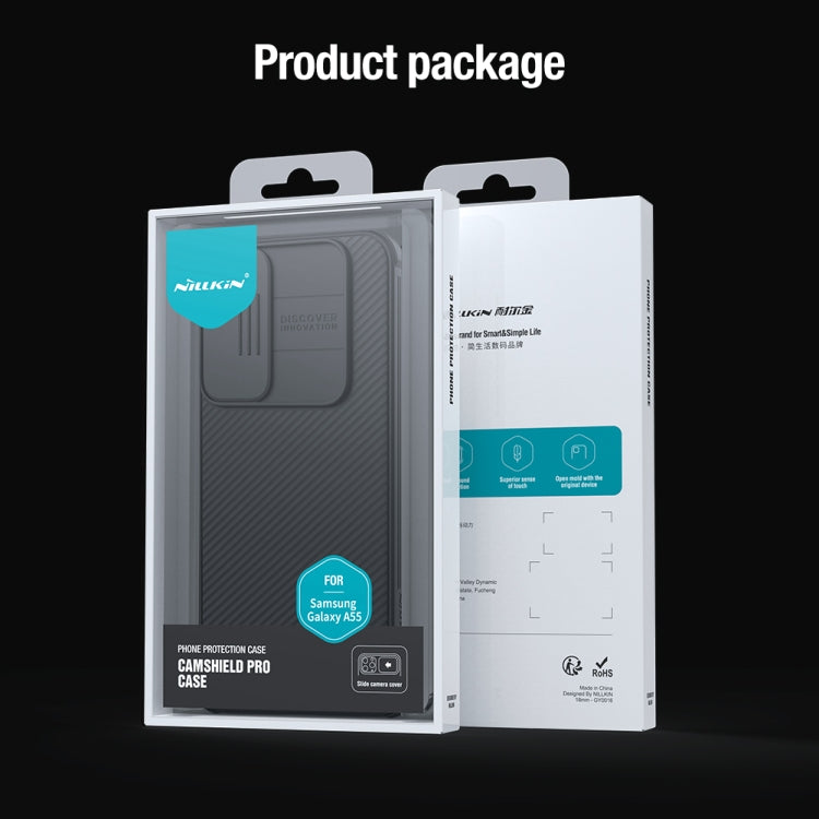 For Samsung Galaxy A55 NILLKIN Black Mirror Pro Series Camshield PC Phone Case(Black) - Galaxy Phone Cases by NILLKIN | Online Shopping South Africa | PMC TechLife | Buy Now Pay Later Mobicred