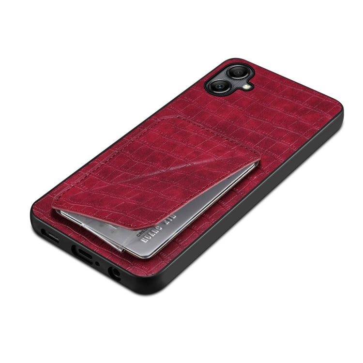 For Samsung Galaxy S23 FE 5G Denior Imitation Crocodile Leather Back Phone Case with Holder(Rose Red) - Galaxy S23 FE 5G Cases by Denior | Online Shopping South Africa | PMC Jewellery