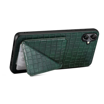 For Samsung Galaxy A34 5G Denior Imitation Crocodile Leather Back Phone Case with Holder(Green) - Galaxy Phone Cases by Denior | Online Shopping South Africa | PMC Jewellery