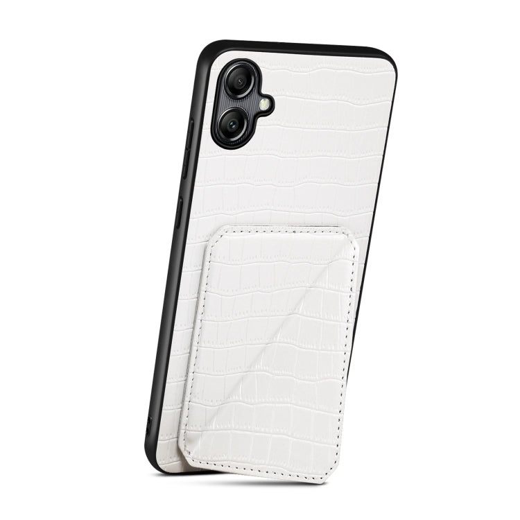 For Samsung Galaxy A34 5G Denior Imitation Crocodile Leather Back Phone Case with Holder(White) - Galaxy Phone Cases by Denior | Online Shopping South Africa | PMC Jewellery