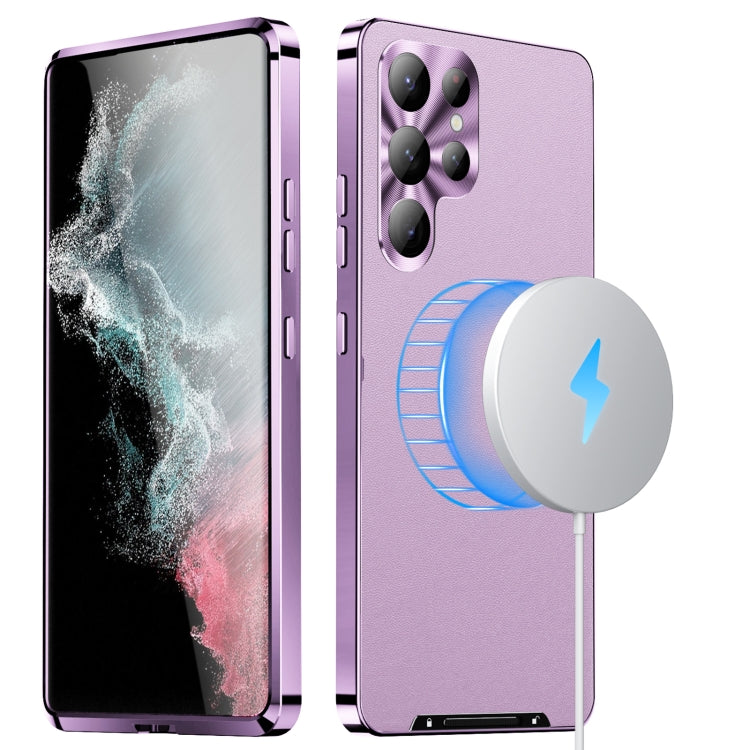 For Samsung Galaxy S24 Ultra 5G MagSafe Magnetic Plain Metal Phone Case(Purple) - Galaxy S24 Ultra 5G Cases by PMC Jewellery | Online Shopping South Africa | PMC Jewellery