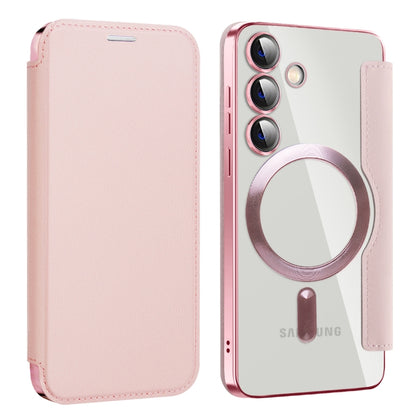 For Samsung Galaxy S24 5G MagSafe Magnetic RFID Anti-theft Leather Phone Case(Pink) - Galaxy S24 5G Cases by PMC Jewellery | Online Shopping South Africa | PMC Jewellery